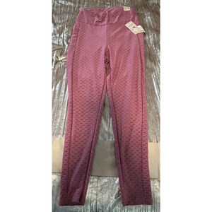 NWT Fawn Activewear Ruched Honeycomb Leggings Dusty Pink Textured Athlesuire XL